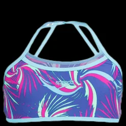 Clearance Speedo Colour Melt Allover Crop 2 Piece Blue Blå