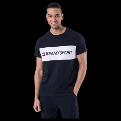 Tommy Hilfiger Sport Colourblock Logo Top Blue Blå Best