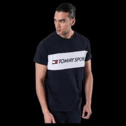 Tommy Hilfiger Sport Colourblock Logo Top Blue Blå Best