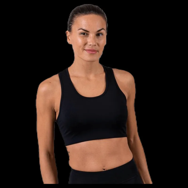 Stay in place Compression Sports Bra C/D Black Svart Hot
