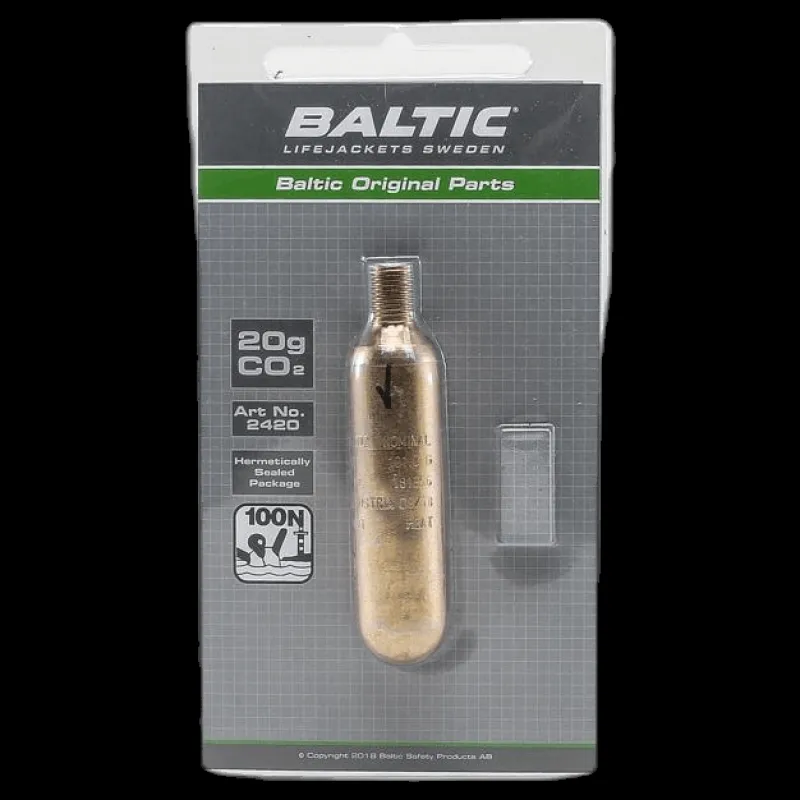 Baltic CO2-patron 20g m. säkerhetsstift Black Svart Discount