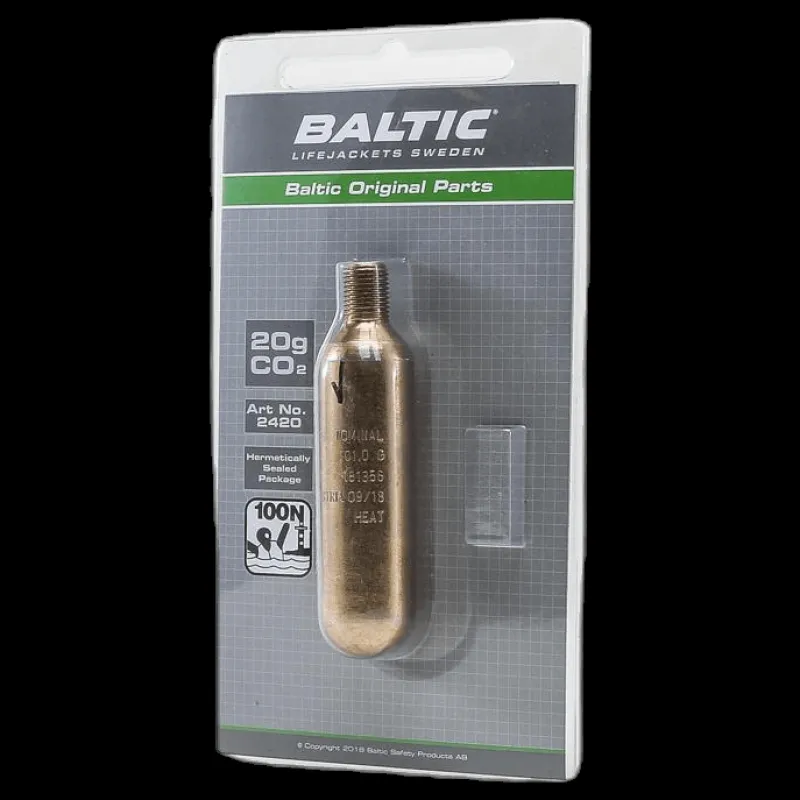 Baltic CO2-patron 20g m. säkerhetsstift Black Svart Discount