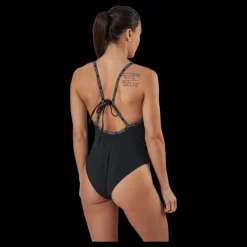 Hot Calvin Klein Core Logo Tape Square Neck Swimsuit Black Svart