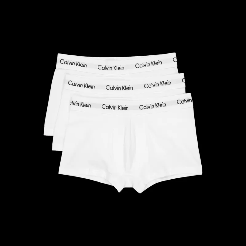 Calvin Klein Cotton Stretch 3P Low Rise Trunk White Vit Hot