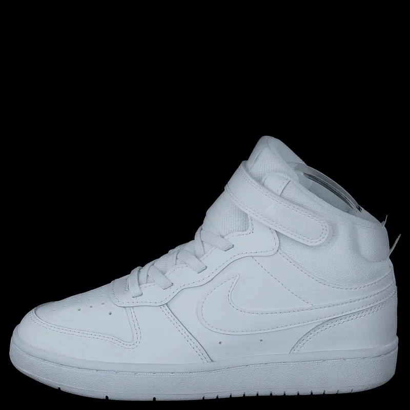 Nike Court Borough Mid 2 Little Kids' Shoes WHITE/WHITE-WHITE Vit Discount