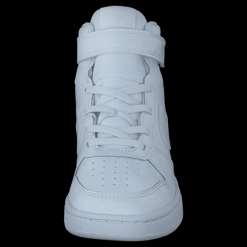 Nike Court Borough Mid 2 Little Kids' Shoes WHITE/WHITE-WHITE Vit Discount