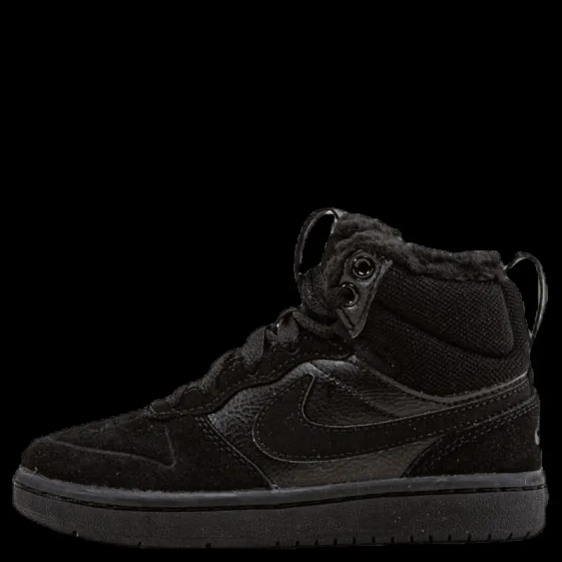 Nike Court Borough Mid Winterized PS Little kids Black Svart Clearance