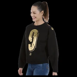 Puma Crew Sweat Black Svart Outlet