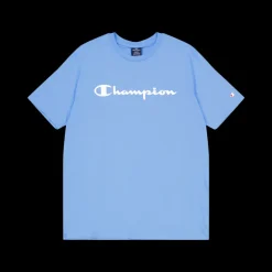 Champion Crewneck T-shirt Azure Blue Blå Clearance