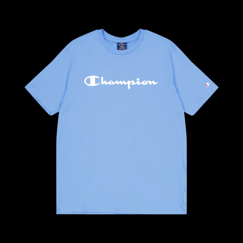 Champion Crewneck T-shirt Azure Blue Blå Clearance