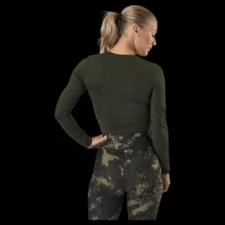 Casall Crop Long Sleeve Forest Green Svart Clearance