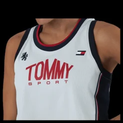 Sale Tommy Hilfiger Sport Crop Tommy Tank Top Blue/White Blå och Vit