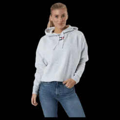 Outlet Tommy Hilfiger Sport Cropped Hoody Flag Logo Grey Grå