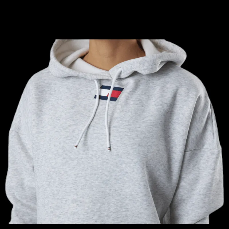 Outlet Tommy Hilfiger Sport Cropped Hoody Flag Logo Grey Grå