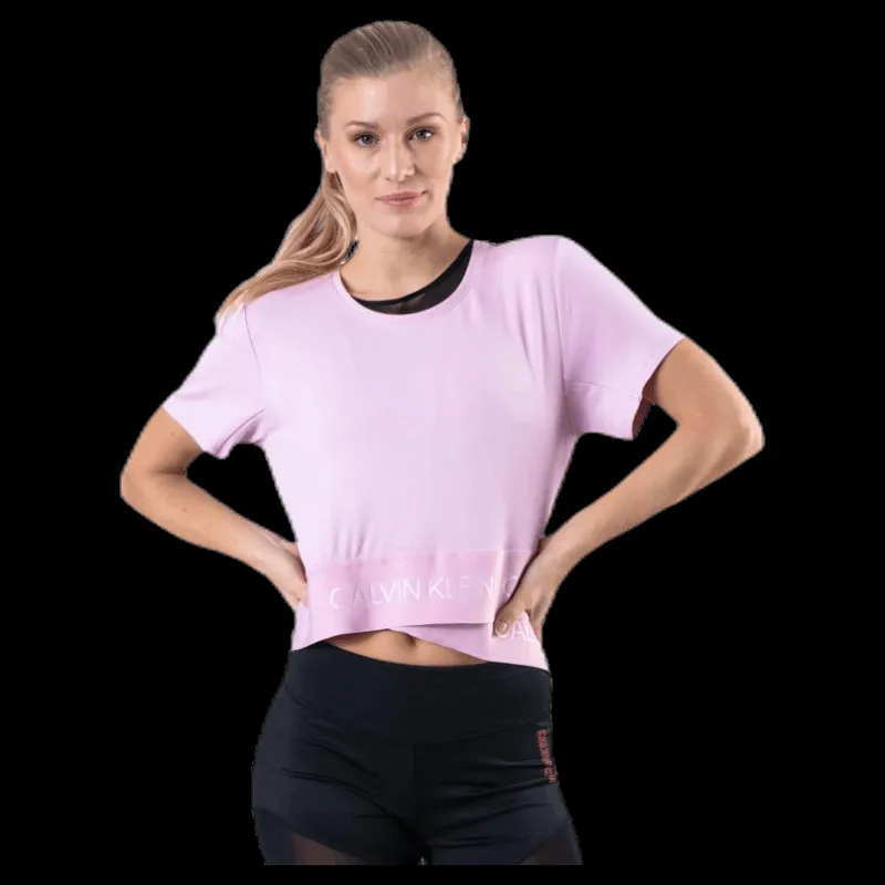 Calvin Klein Cropped Short Sleeve T-Shirt Pink Rosa Online
