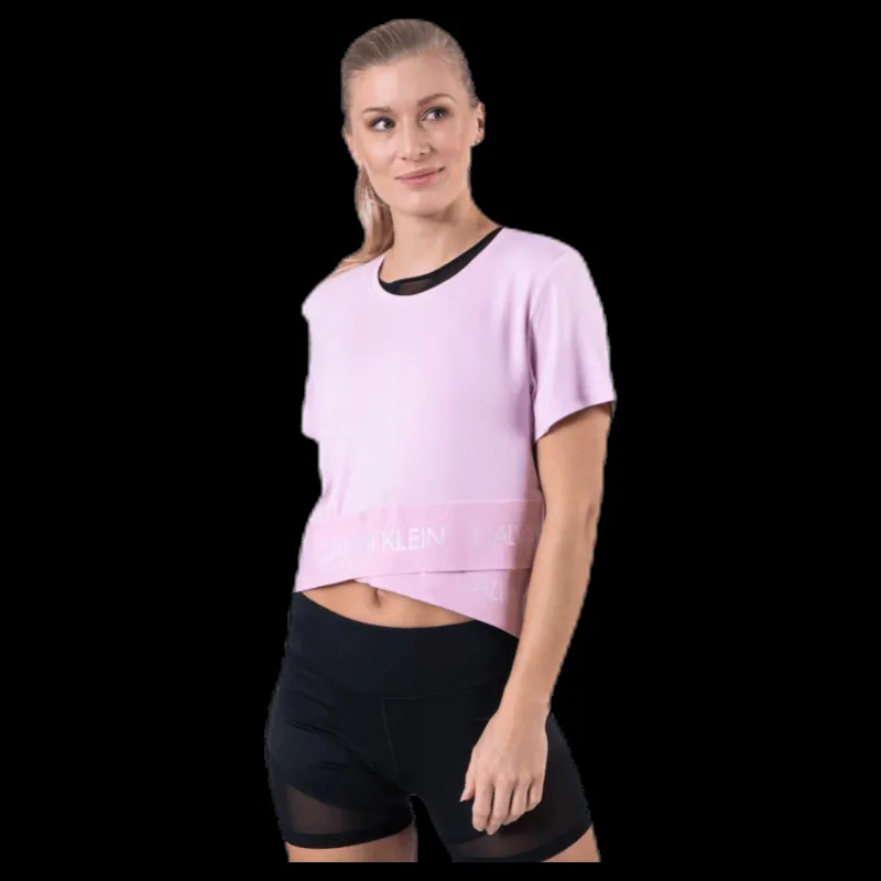 Calvin Klein Cropped Short Sleeve T-Shirt Pink Rosa Online