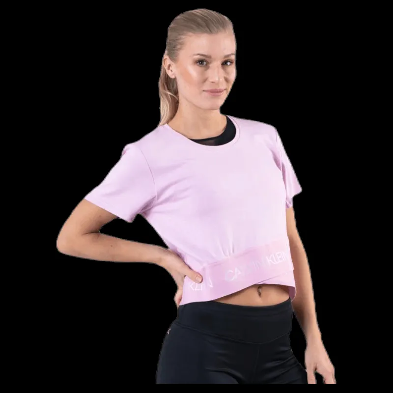 Calvin Klein Cropped Short Sleeve T-Shirt Pink Rosa Online