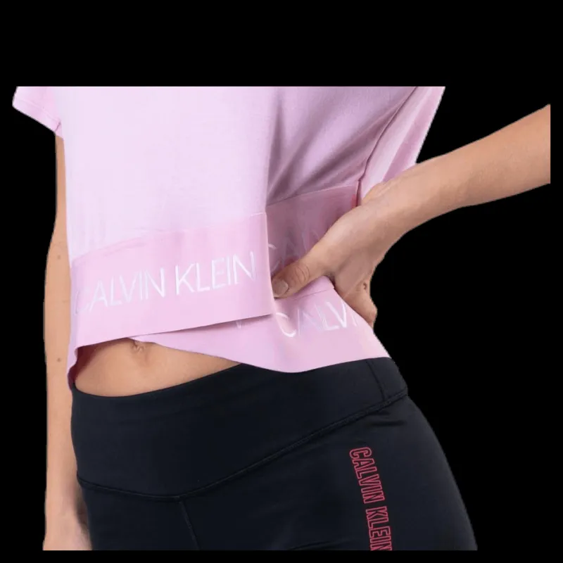 Calvin Klein Cropped Short Sleeve T-Shirt Pink Rosa Online