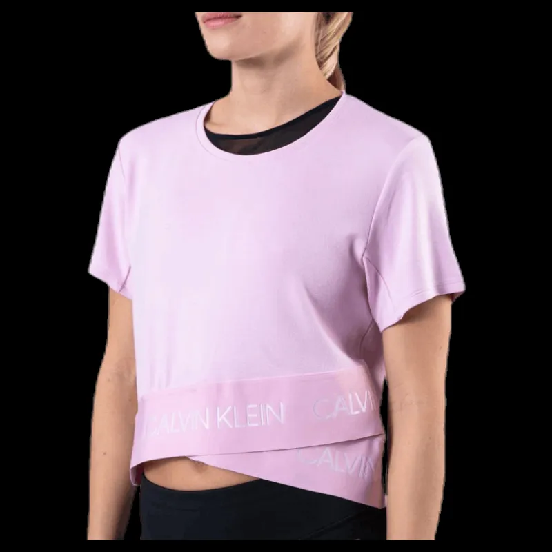 Calvin Klein Cropped Short Sleeve T-Shirt Pink Rosa Online