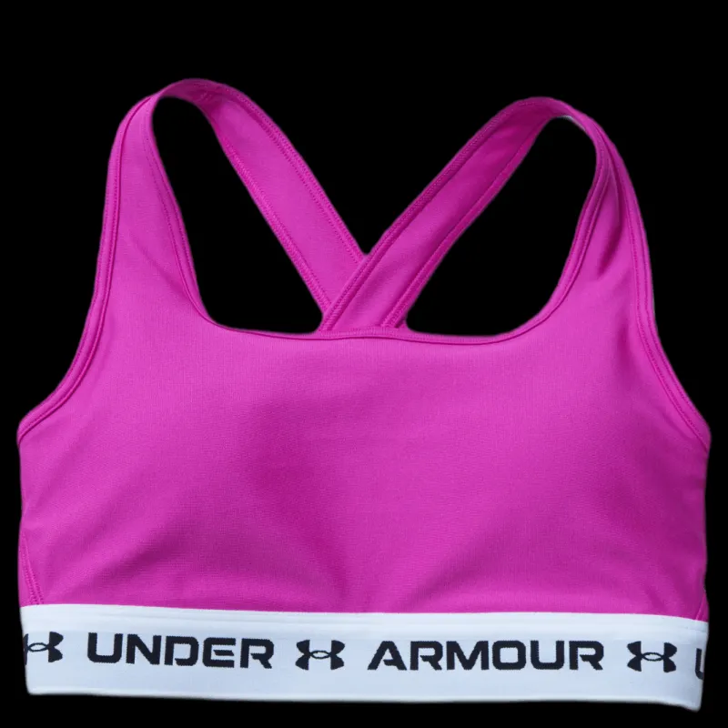 Hot Under Armour Crossback Mid Bra Pink Rosa