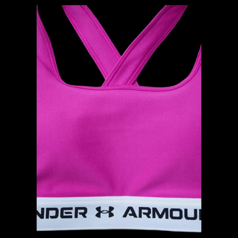 Hot Under Armour Crossback Mid Bra Pink Rosa