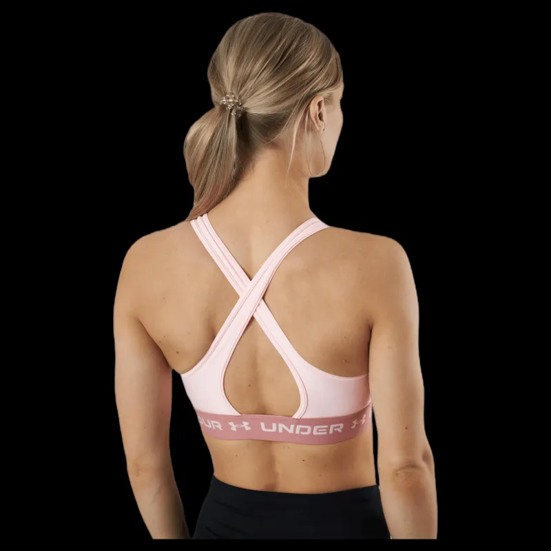 Clearance Under Armour Crossback Mid Bra Pink Rosa