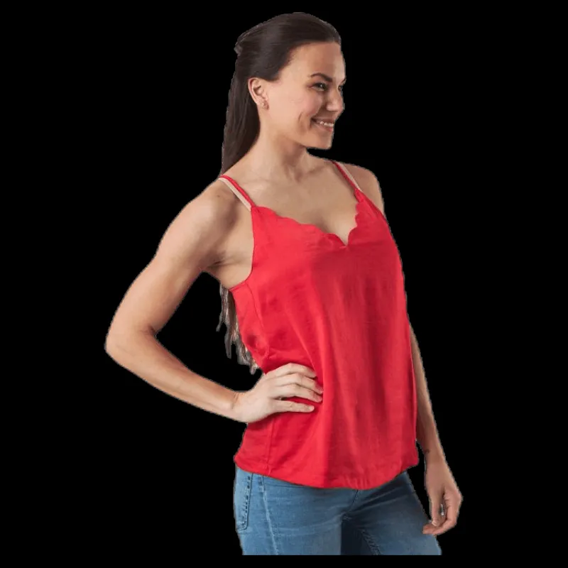 Only Debbie Singlet Wvn Red Röd