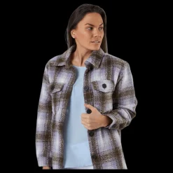 Only Deena-Oma L/S Check Shacket Cc Pnt White Vit New
