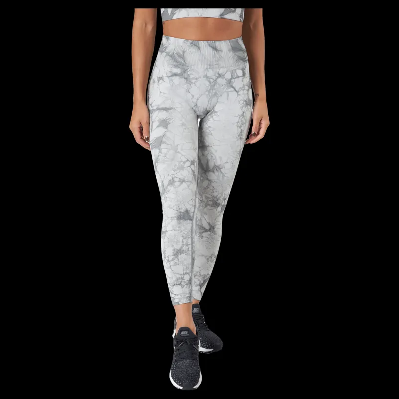 Sale ICANIWILL Define Seamless Tie Dye Tights Grey Melange Grå