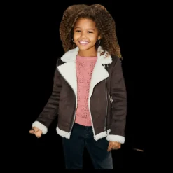 Kids Only Diana Bonded Aviator Jacket Brown Brun Discount
