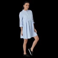 Only Ditte Life Stripe 3/4 Dress W White Flerfärgad Clearance