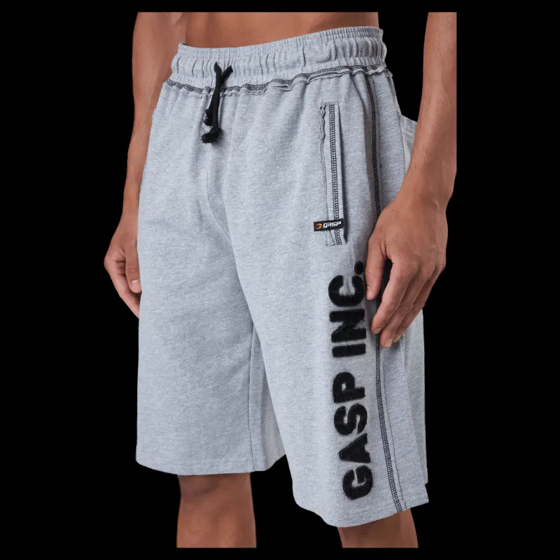 Clearance GASP Division Sweatshorts Light Grey Melange Grå