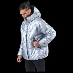Nike Down Fill Metallic Hood Jacket Silver Blå Outlet