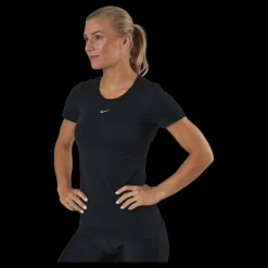 Hot Nike Dri-FIT ADV Aura Women's Slim-Fit Short-Sleeve Top BLACK/REFLECTIVE SILV Svart