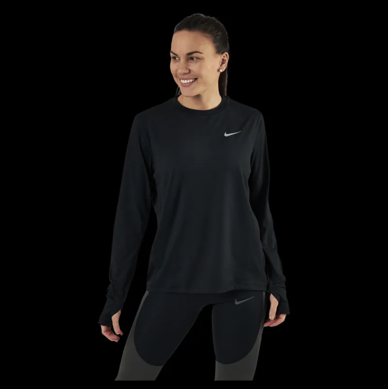 Best Nike Dri-FIT Element Women's Running Crew BLACK/REFLECTIVE SILV Svart