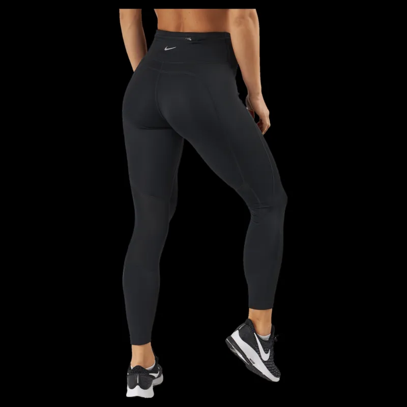 Nike Dri-FIT Fast Women's Mid-Rise 7/8 Leggings BLACK/REFLECTIVE SILV Svart Outlet