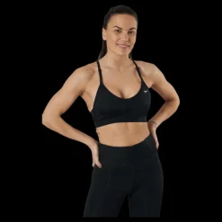 Nike Dri-FIT Indy Women's Light-Support Padded V-Neck Sports Bra BLACK/BLACK/BLACK/WHITE Svart Outlet