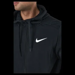 Sale Nike Dri-FIT Men's Full-Zip Training Hoodie BLACK/WHITE Svart