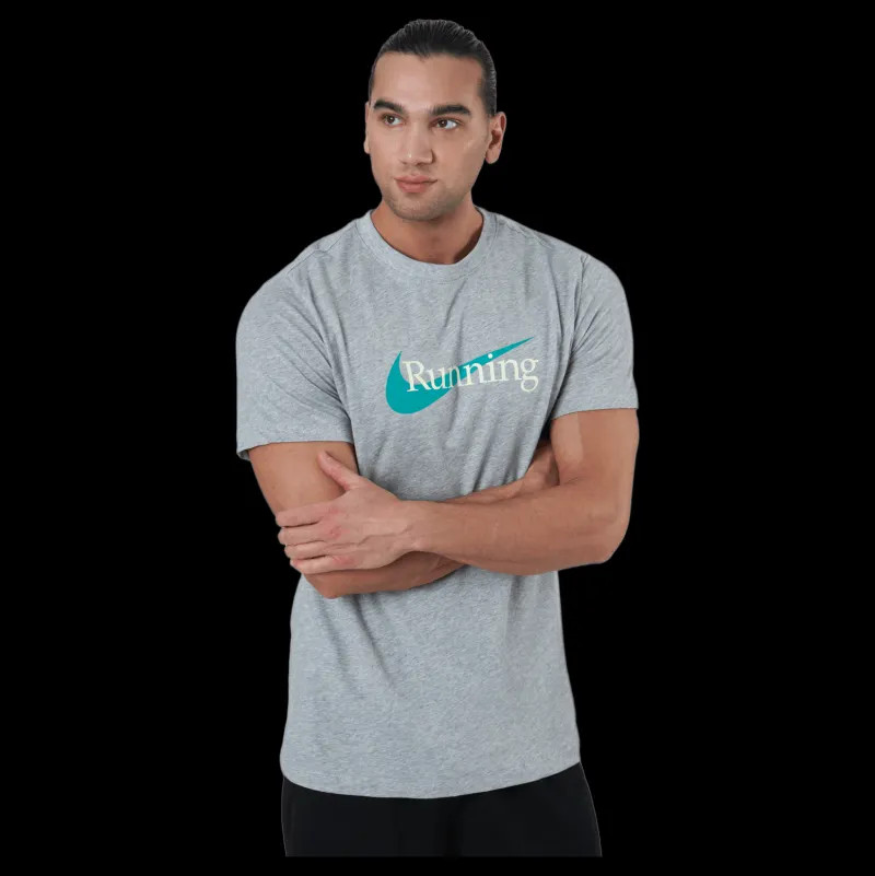 Nike Dri-FIT Men's Running T-Shirt DK GREY HEATHER Grå Hot