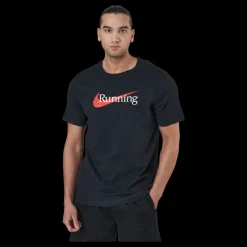 Outlet Nike Dri-FIT Men's Running T-Shirt BLACK Svart