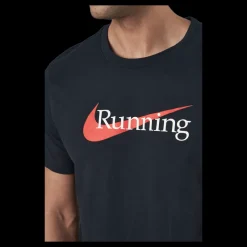 Outlet Nike Dri-FIT Men's Running T-Shirt BLACK Svart