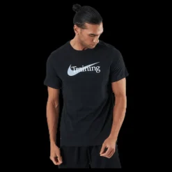 New Nike Dri-FIT Men's Swoosh Training T-Shirt BLACK Svart