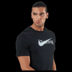New Nike Dri-FIT Men's Swoosh Training T-Shirt BLACK Svart