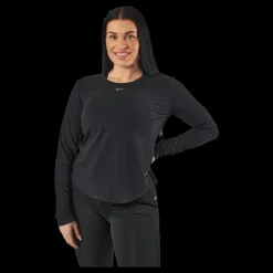Nike Dri-FIT One Luxe Women's Standard Fit Long-Sleeve Top BLACK/REFLECTIVE SILV Svart Best