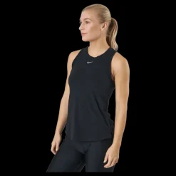 Outlet Nike Dri-FIT One Luxe Women's Standard Fit Tank BLACK/REFLECTIVE SILV Svart