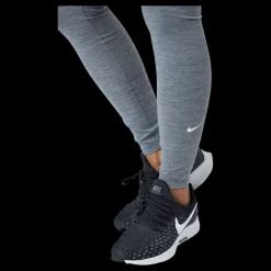 New Nike Dri-FIT One Women's Mid-Rise Leggings IRON GREY/HTR/WHITE Grå
