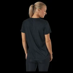 Nike Dri-FIT One Women's Standard Fit Short-Sleeve Top BLACK/WHITE Svart New