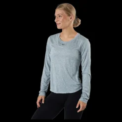 Hot Nike Dri-FIT One Women's Standard Fit Long-Sleeve Top PARTICLE GREY/HTR/BLACK Grå