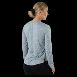 Hot Nike Dri-FIT One Women's Standard Fit Long-Sleeve Top PARTICLE GREY/HTR/BLACK Grå