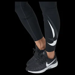 Nike Dri-fit Swoosh Run Women's 7/8 Black/white Svart Outlet